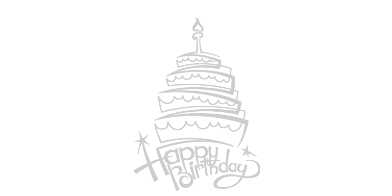 Happy birthday cake silver