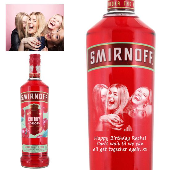 Photo Engraved Smirnoff Cherry Drop Vodka 70cl