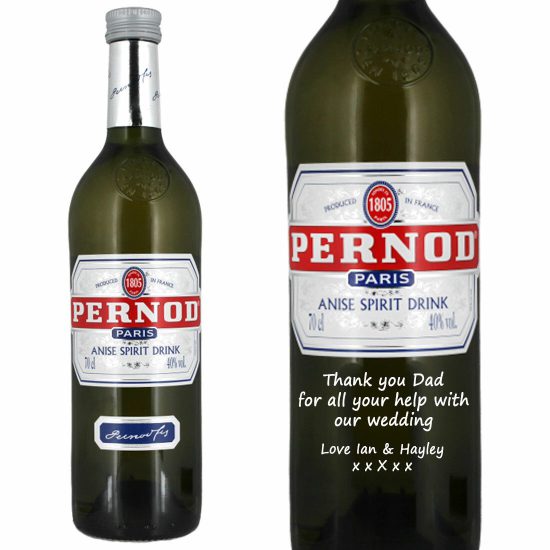 Personalised Pernod Aniseed Liqueur 70cl