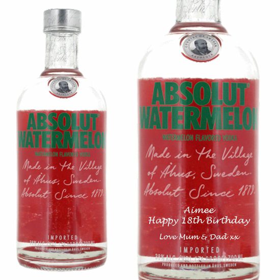 Personalised Absolut Watermelon Vodka 70cl