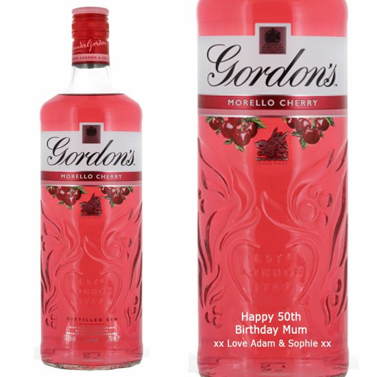 Personalised Gordon's Morello Cherry Gin 70cl
