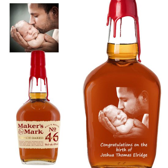 Photo Engraved Makers Mark 46 Bourbon Whiskey 70cl