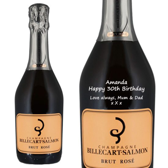 Personalised Billecart-Salmon Brut Rose HALF Champagne 37.5cl