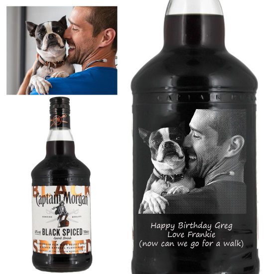 Photo Engraved Captain Morgan Black Spiced Rum 70cl