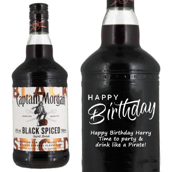 Personalised Captain Morgan Black Spiced Rum 70cl