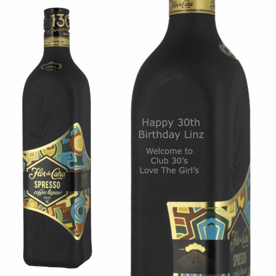 Personalised Flor De Cana Spresso Coffee Liqueur 70cl