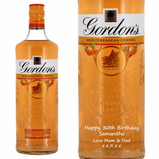 Personalised Gordon's Mediterranean Orange Gin 70cl