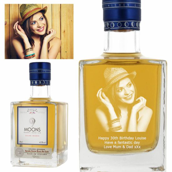 Photo Engraved Martin Millers 9 Moons Cask Aged Gin 35cl