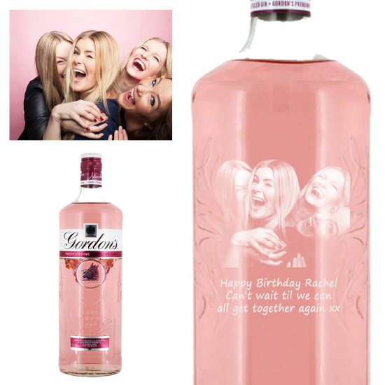 Photo Engraved Gordon's Premium Pink Gin 100cl