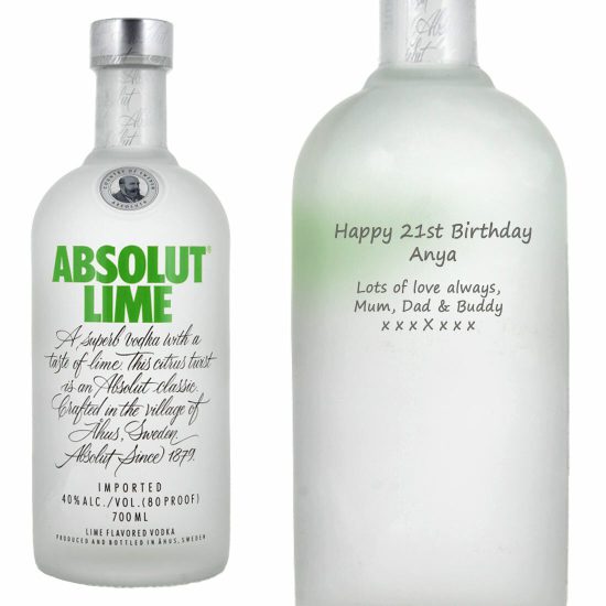 Personalised Absolut Lime Vodka 70cl