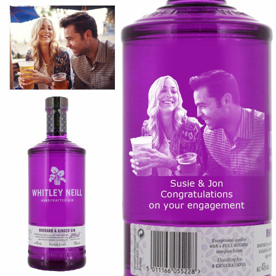 Photo Engraved Whitley Neill Rhubarb And Ginger Gin 70cl