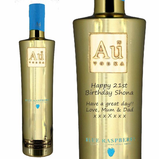 Personalised AU Vodka Blue Raspberry Vodka 70cl
