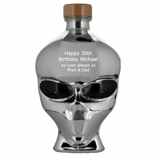 Personalised Outerspace Chrome Bottle Vodka 70cl