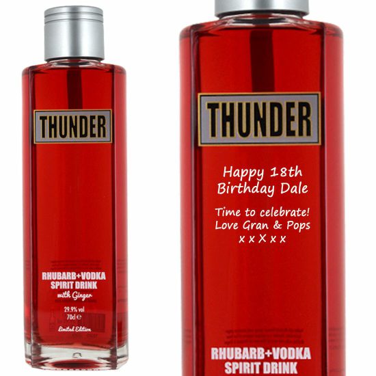 Personalised Thunder Rhubarb & Ginger Vodka 70cl