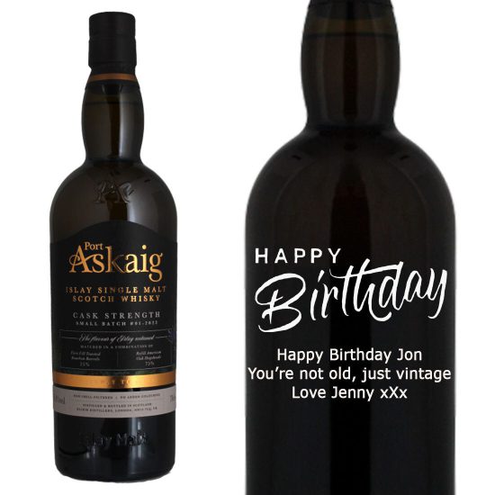 Personalised Port Askaig Cask Strength Single Malt Whisky