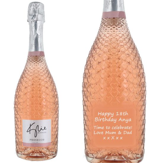 Personalised Kylie Minogue Prosecco Rose Sparkling Wine