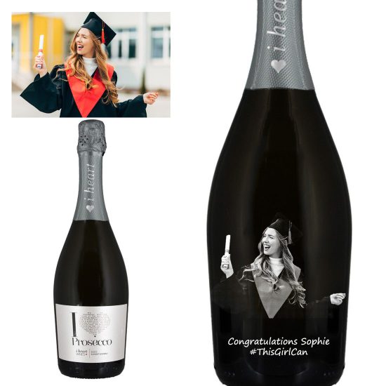 Photo Engraved I Heart Prosecco DOC Sparkling Wine