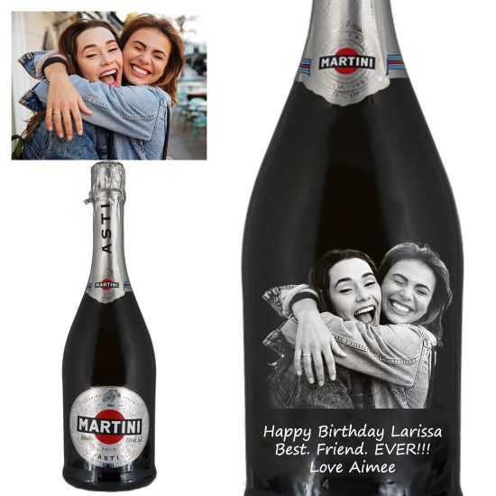 Photo Engraved Martini Asti Spumante Sparkling Wine
