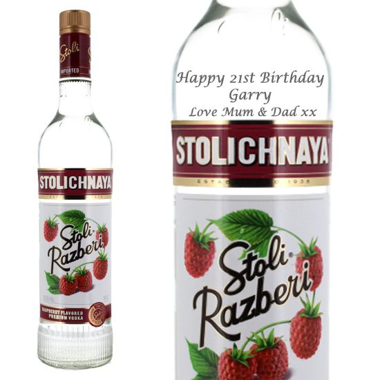 Personalised Stolichnaya Raspberry Vodka 70cl
