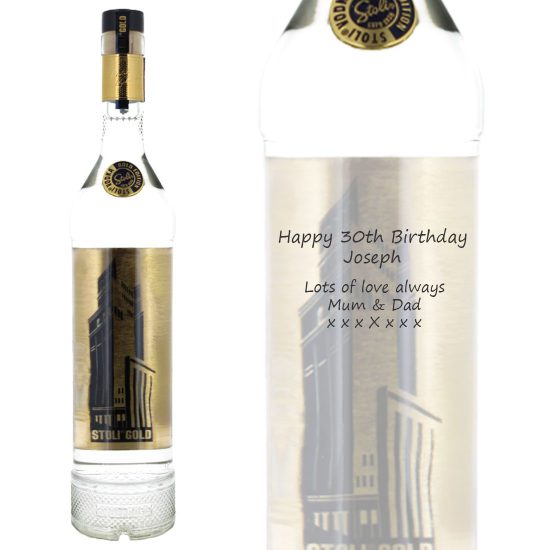 Personalised Stolichnaya Gold Vodka 70cl