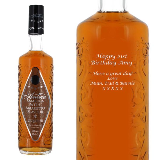 Personalised Antica Amaretto Sambuca Liqueur 70cl