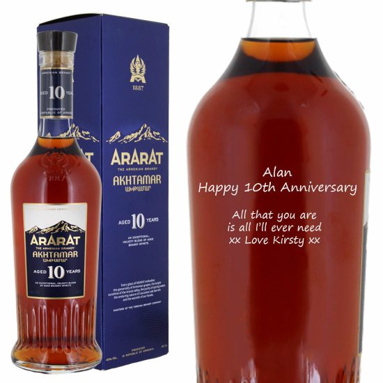 Personalised Ararat Akhtamar 10 year old Armenian Brandy 50cl