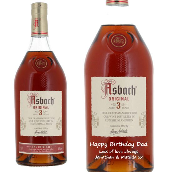 Personalised Asbach 3 Year Old Brandy