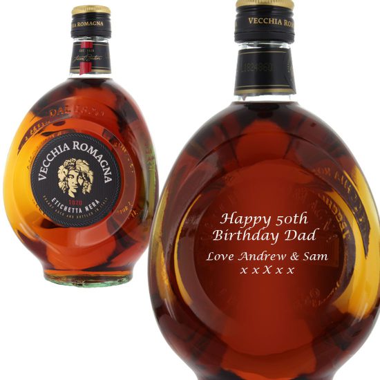 Personalised Vecchia Romagna Etichetta Nera Italian Brandy 70cl