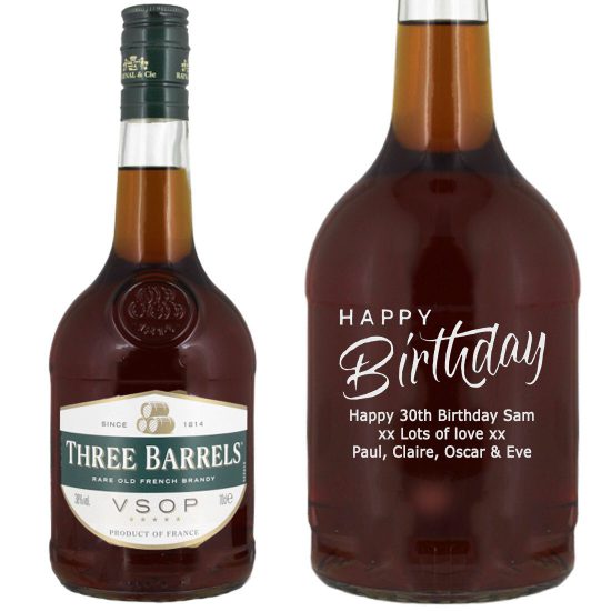 Personalised Three Barrels 70cl