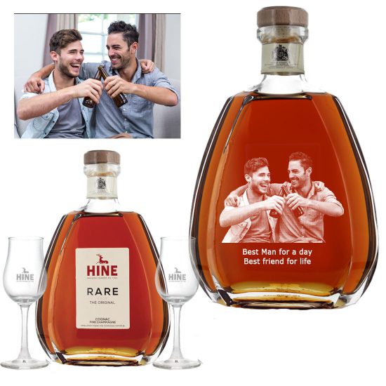 Photo Engraved Hine Rare VSOP Cognac Gift Set With Glasses