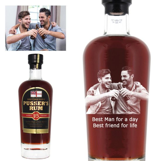 Photo Engraved Pussers 15 Year Old Rum 70cl