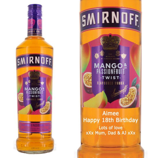 Personalised Smirnoff Mango & Passionfruit Vodka