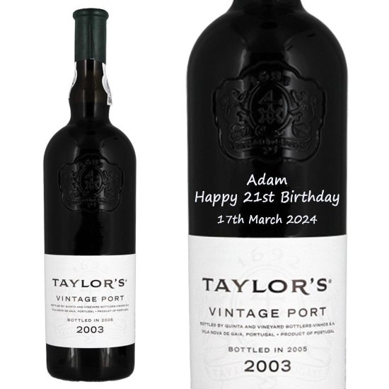 Personalised Taylor's 2003 Vintage Port