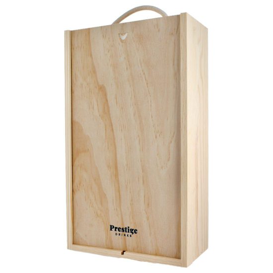 Sliding Lid Double Wooden Wine Box